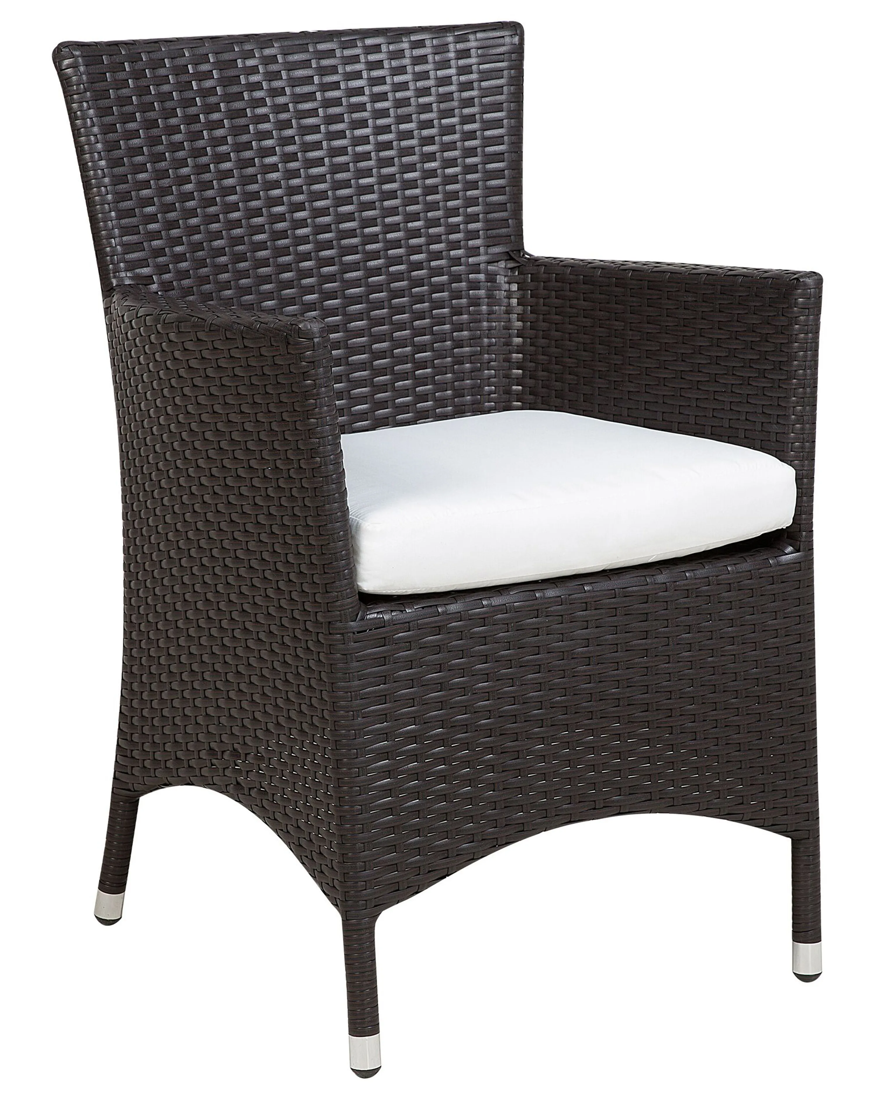 Set van 2 stoelen met zitkussen ITALY PE rotan Donkerbruin