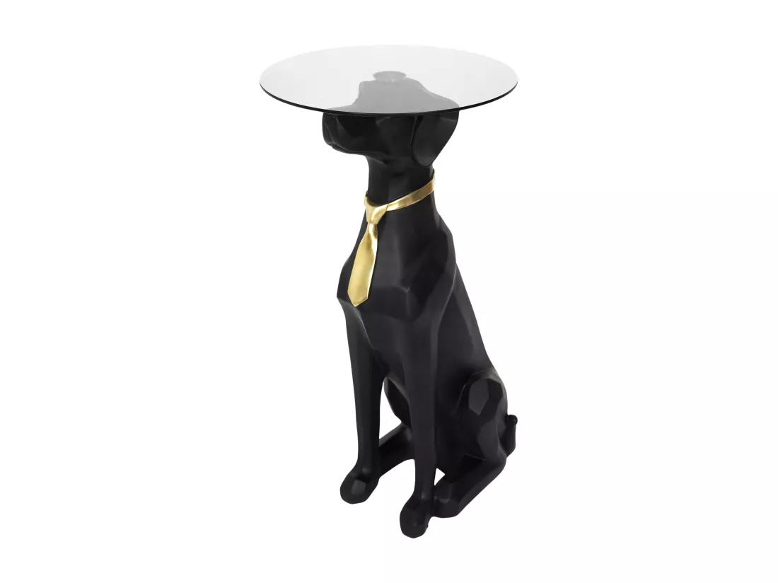 Table Basse Deco Chien Assis 66cm