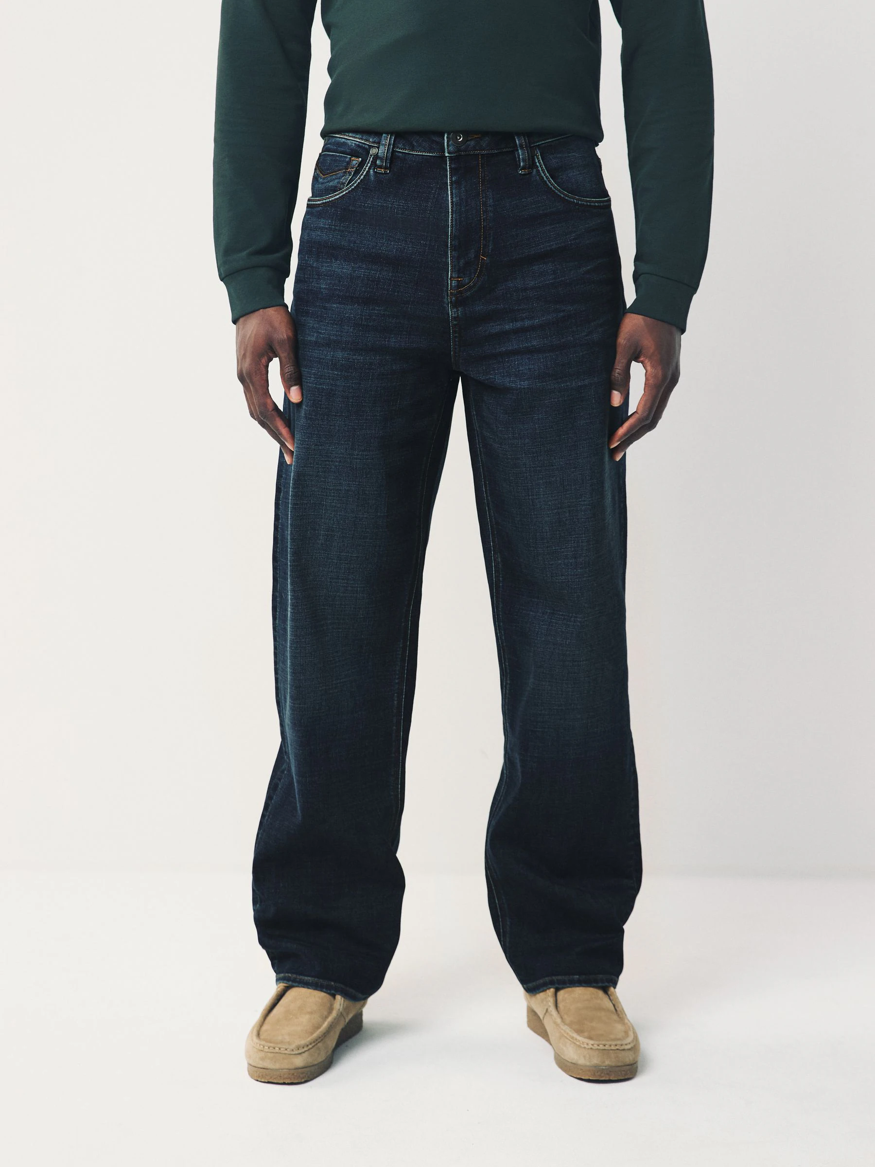 Medium-indigoblauw - Relaxed fit - Motionflex jeans