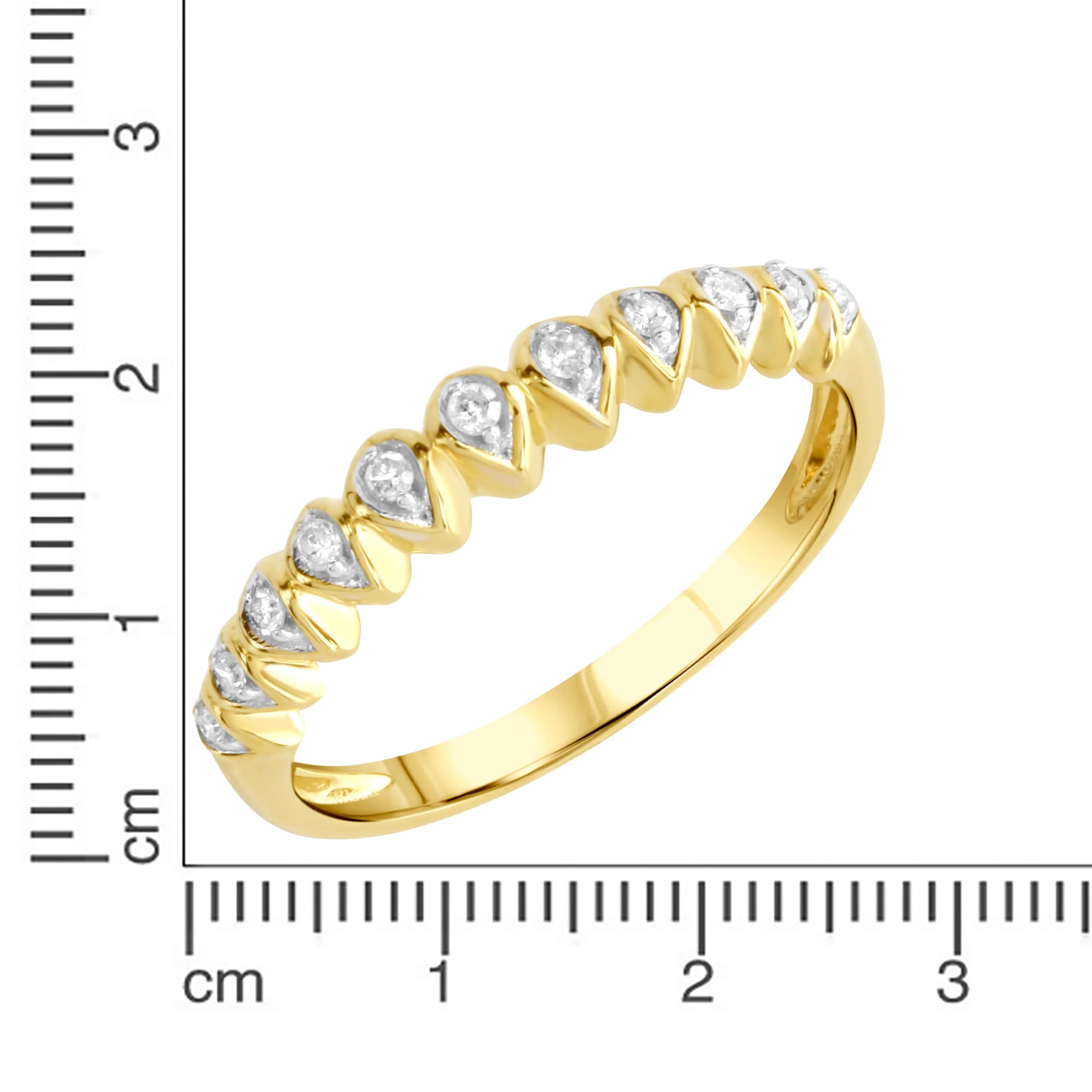 Diamonds by Ellen K. Ring Gold 375 zweifarbig mit 11x Diamant 0,10ct.