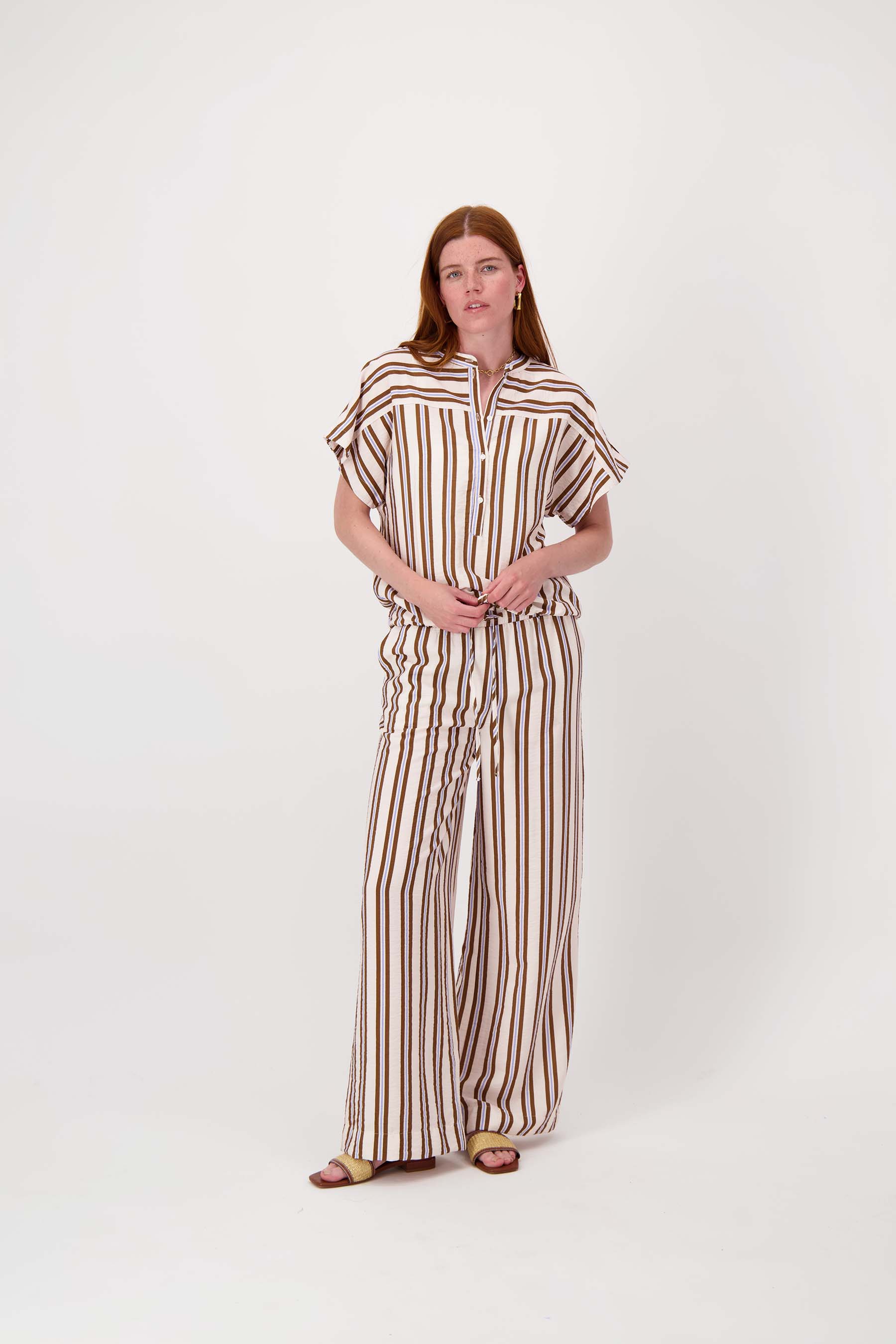 wijde broek met strepen