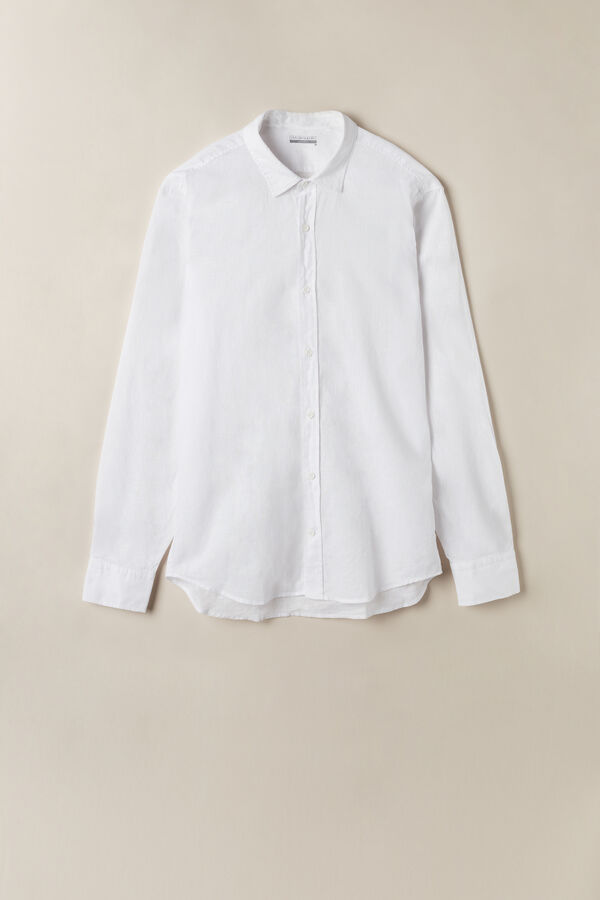 Camisa de linho e algodão