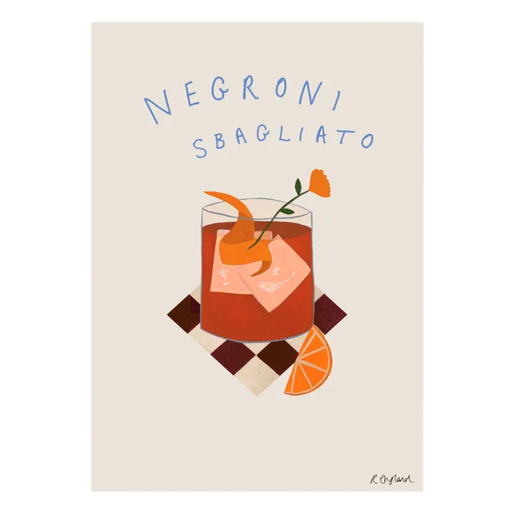 Rose England Affiche Negroni | Rose poudré