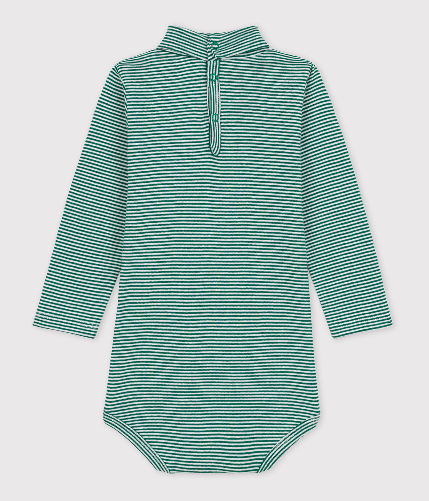 Body manches longues bébé rayé col roulé en coton
