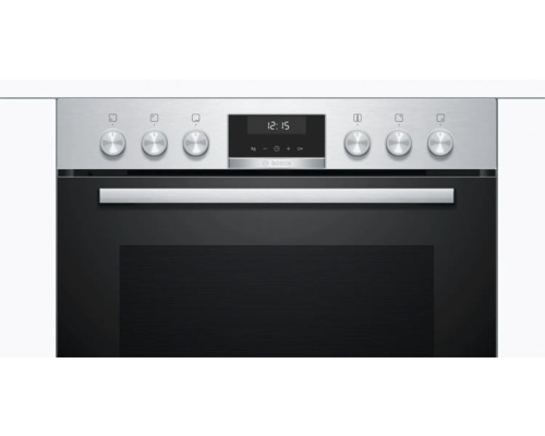 Bosch ovenset met glaskeramische kookplaat en roestvrijstalen frame HND611LS61, bruikbaar volume 71 l