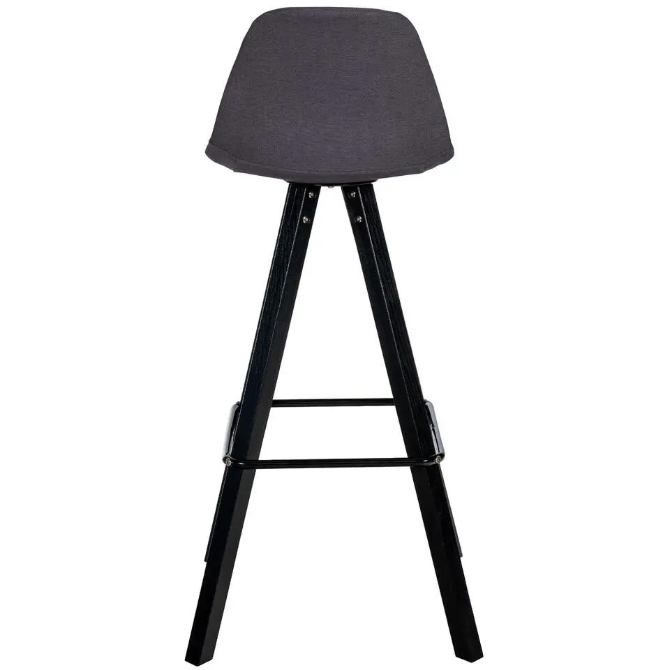 CLP Set van 2 Barkruk Corbin zwart Frame - Stof - donkergrijs
