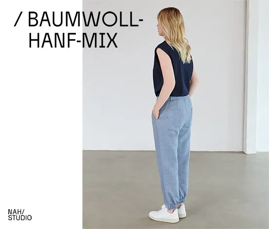NAH/STUDIO Geripptes Shirt | Baumwoll-Hanf-Mix