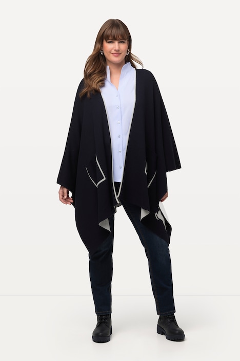 Poncho, Doubleface, Oversized, offene Form