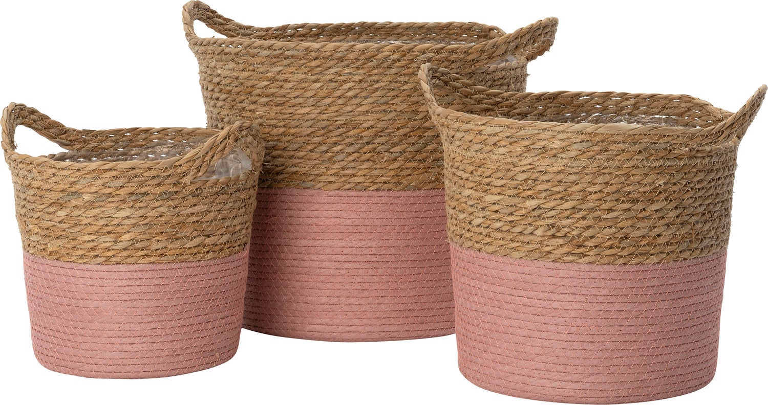 Intratuin plantenmand Rocky naturel / roze D 24 H 23 cm