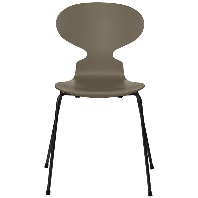 Fritz Hansen Ant eetkamerstoel zwart, gelakt eiken Olive Green