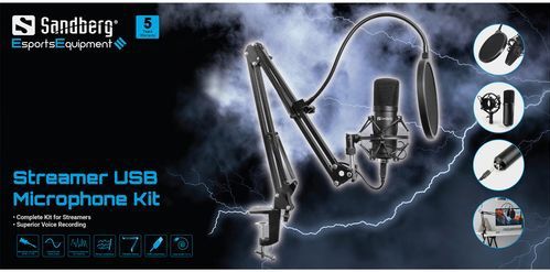 Sandberg - 126-07 - Streamer USB Microphone Kit - Zwart