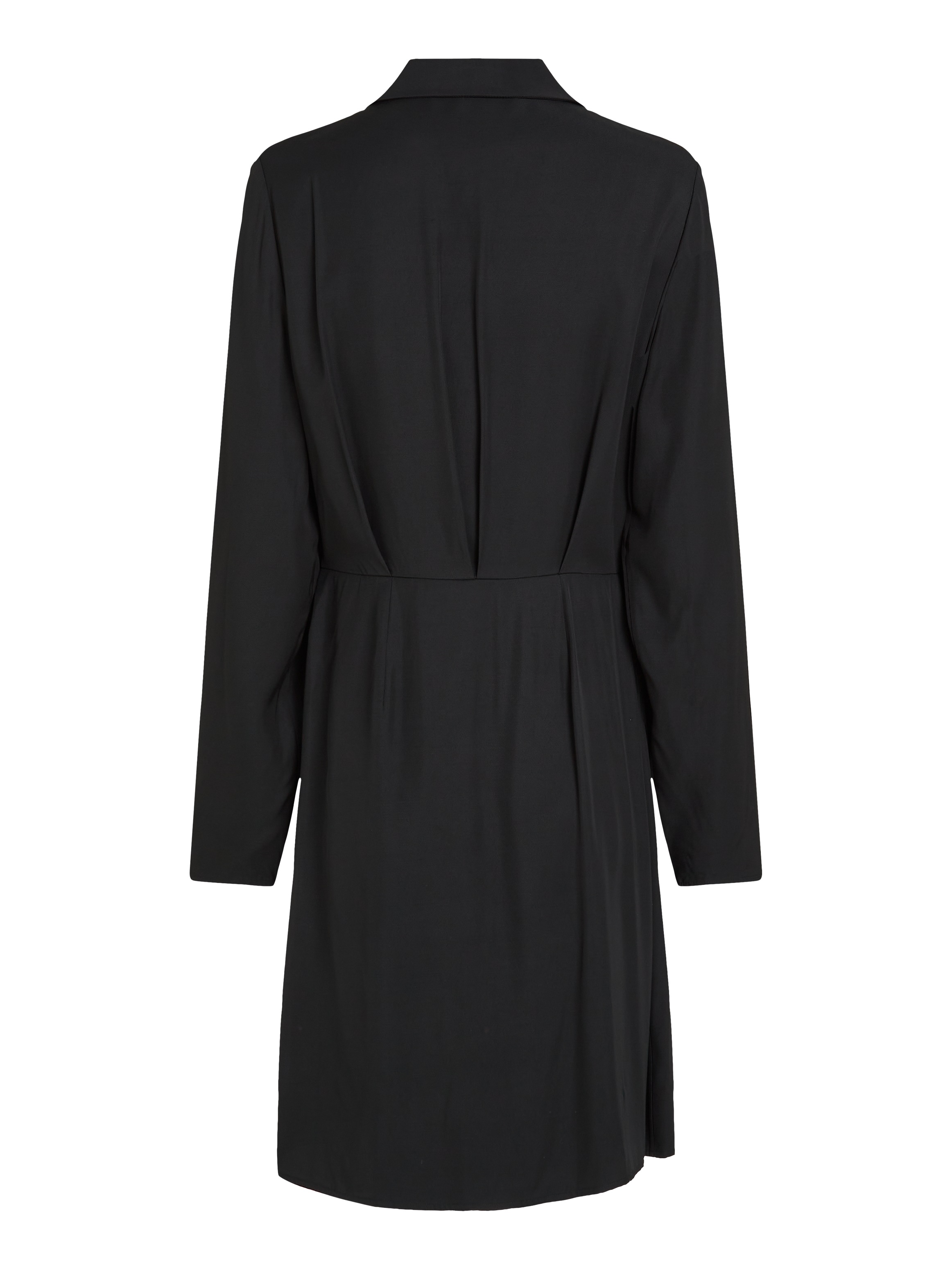 Tommy Hilfiger Wickelkleid »FLUID VIS LS WRAP SHORT DRESS« im Wickeldesign, mit Metalllabel
