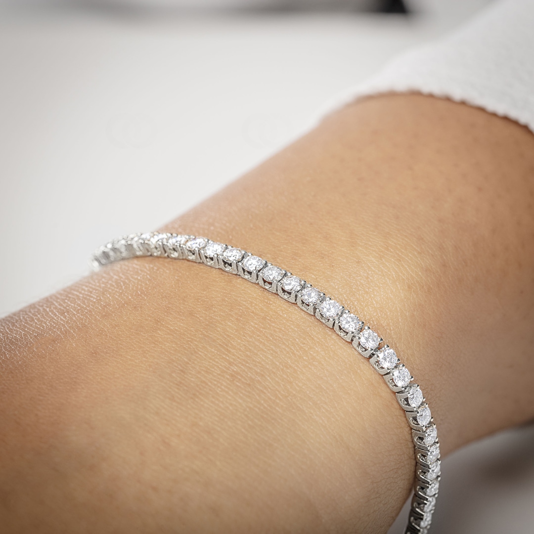 5.00 Karat Diamanten Tennisarmband 750/18 K Weissgold