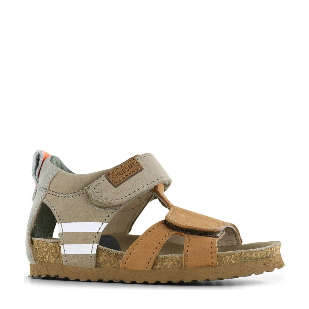 Shoesme leren sandalen grijs/cognac