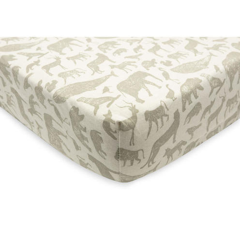 Drap-Housse Jersey 40/50x80/90 cm Animals Olive Green - JOLLEIN