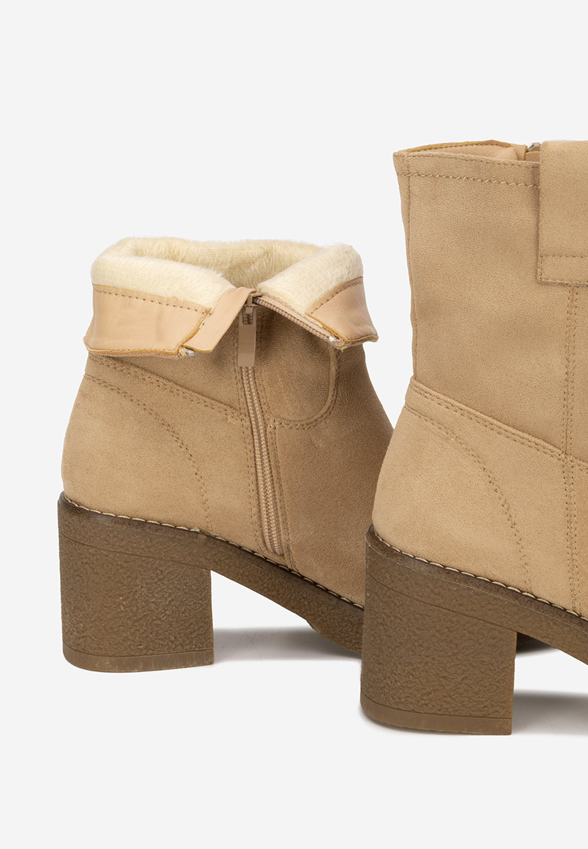 Bottines à talon beige Livona