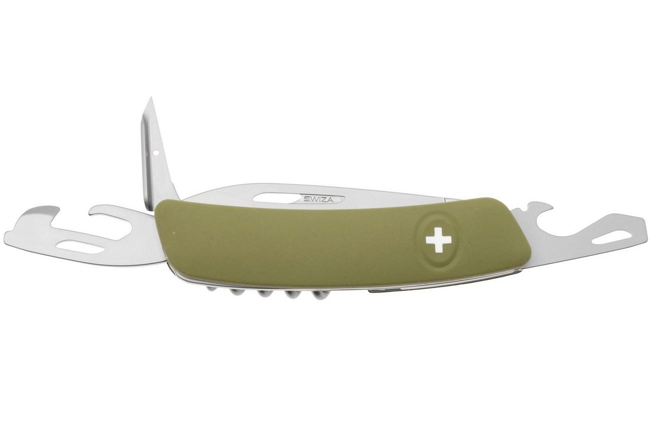 Swiza D03 AM, KNI.0036.1050, Olive, Zwitsers zakmes, 6 tools