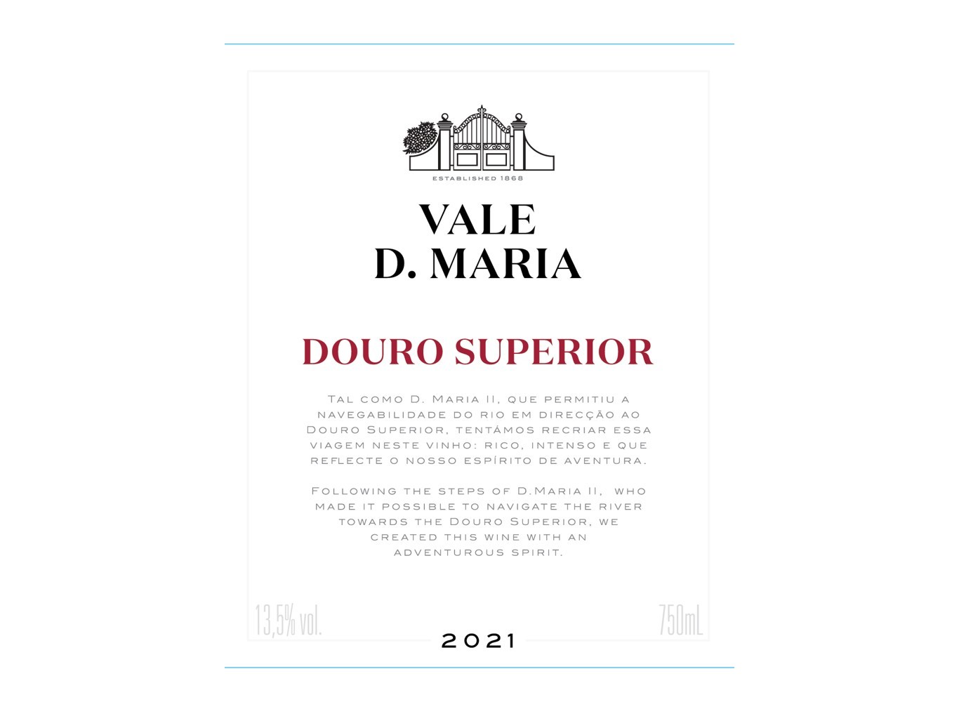 VINHO BRANCO VALE DONA MARIA DOURO SUPERIOR 0.75L