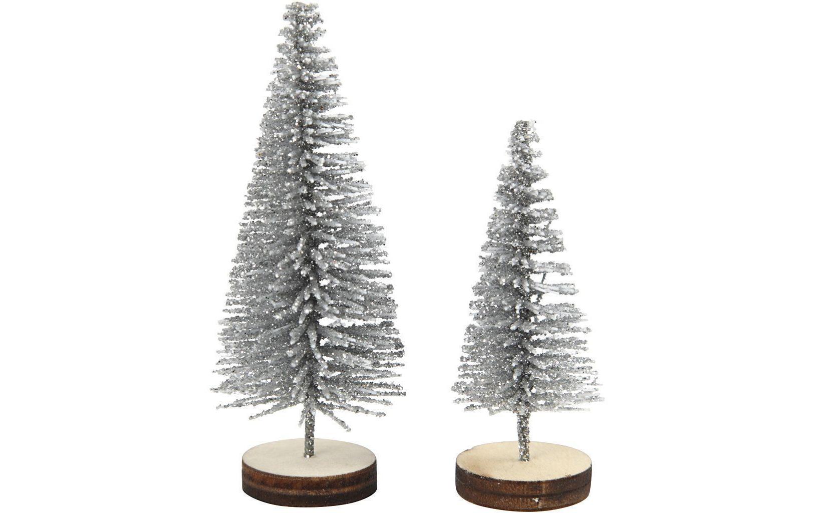Weihnachtsbäume Silber, 5 StückDeko Weihnachtsbaum klein