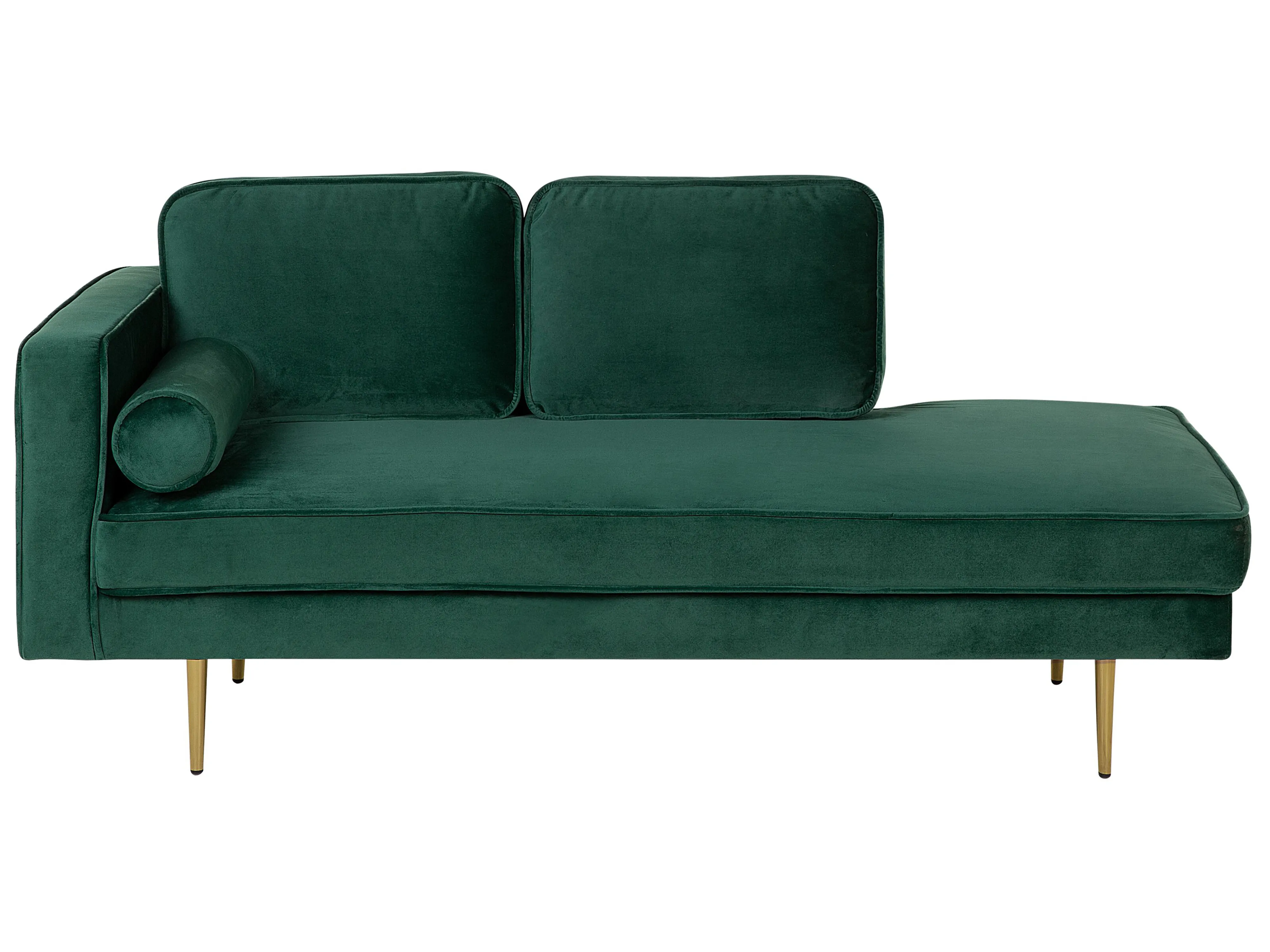 Linkszijdige chaise longue MIRAMAS Fluweel Smaragdgroen