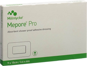 MEPORE PRO Wundverband steril 15cmx9cm Wundkissen 9cmx5cm, 10 Stück