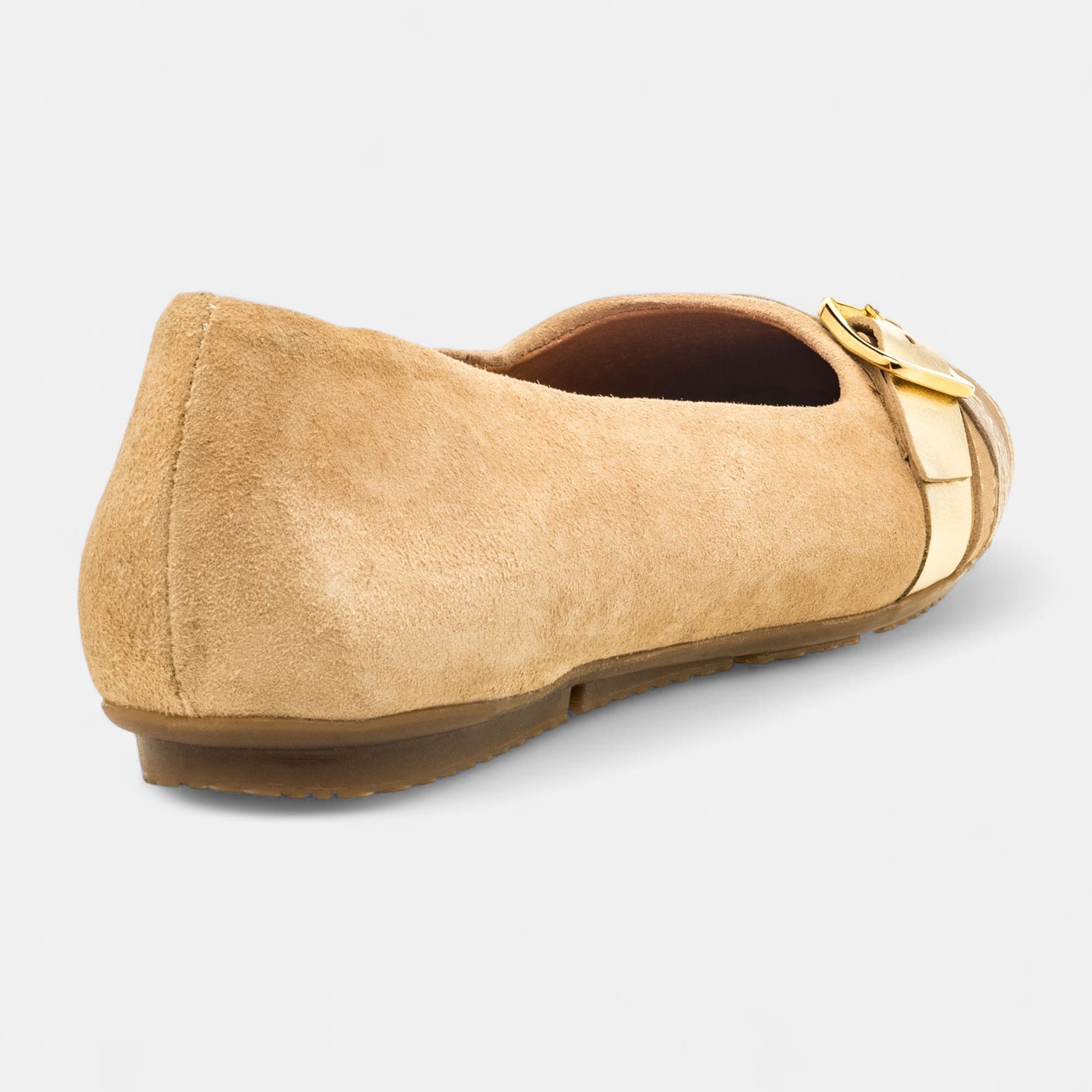 Ballerines Femme en cuir beige