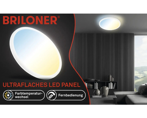 LED plafondlamp, dimbaar, CCT 18W, 2400 lm, 2700-6500 K, Ø 29,3 cm, slank, wit + afstandsbediening + achtergrondverlichting