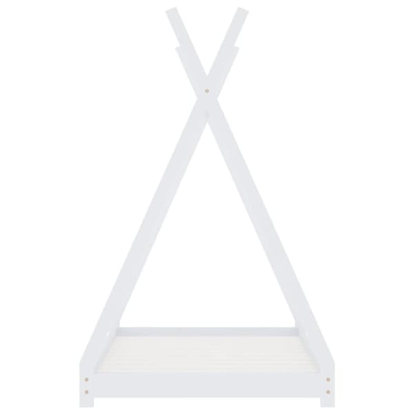 vidaXL Seng/Sengeramme for barn heltre furu hvit 80x160 cm change1