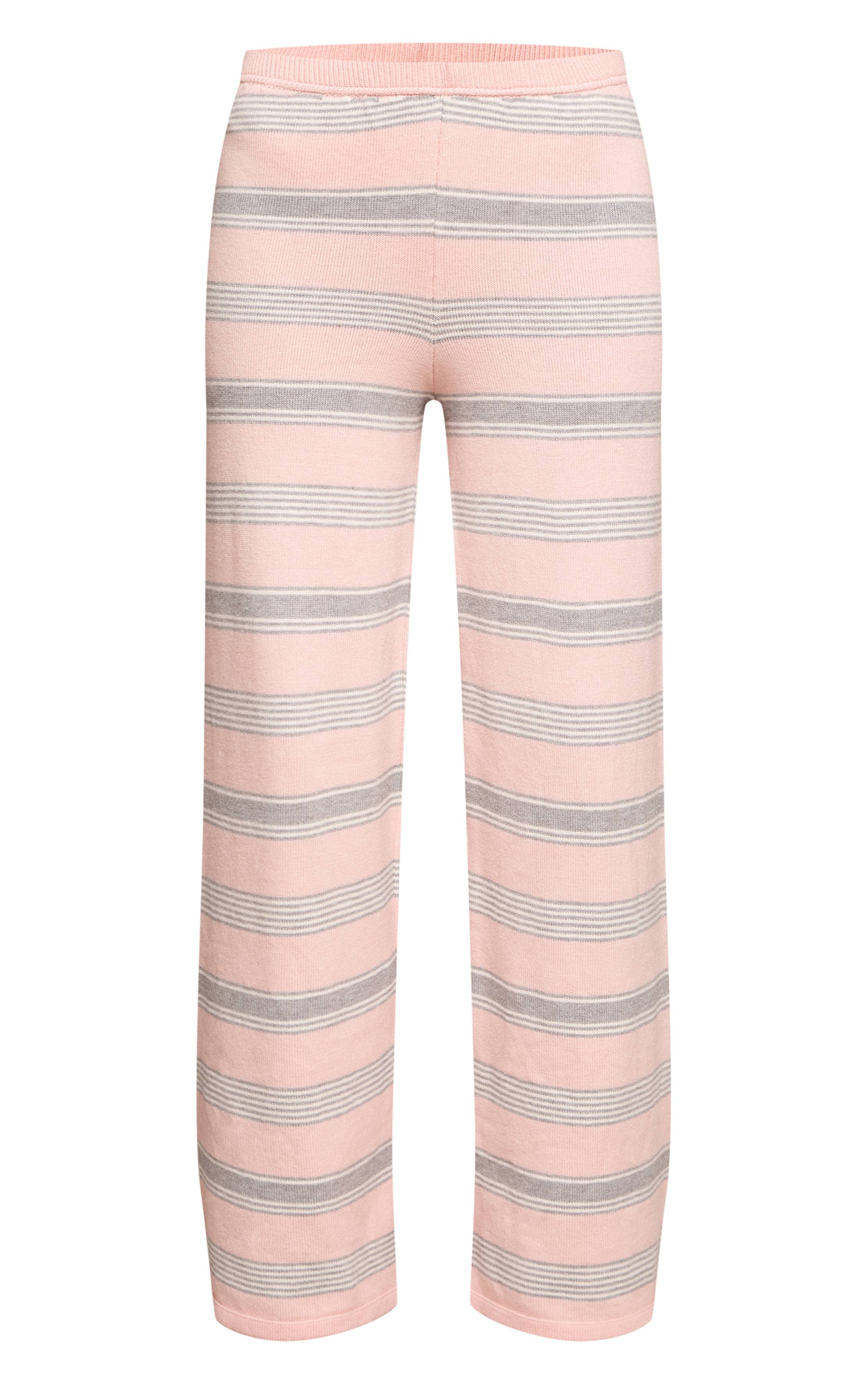 Rose Pantalon Large À Rayures