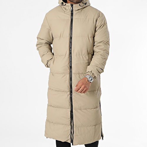 Doudoune Capuche Longue Beige
