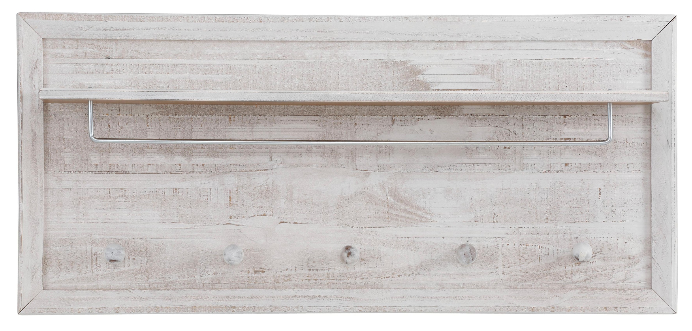 Home affaire Garderobenpaneel »Auckland« mit 1 Metallstange und 5 Haken, aus Massivholz, Breite 60 cm