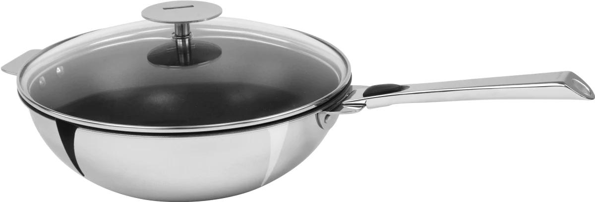 Wok inox - anti-adhésif Exceliss Casteline amovible 24cm Cristel