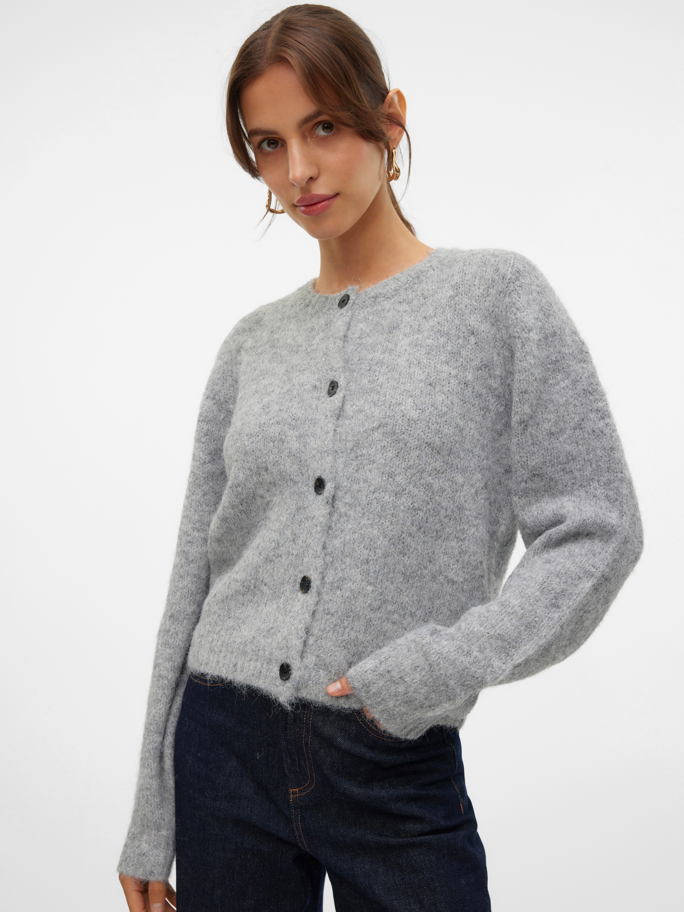 Vero Moda Strickjacke »VMNOVAH LS O-NECK BUTTON CARDI GA NOOS«