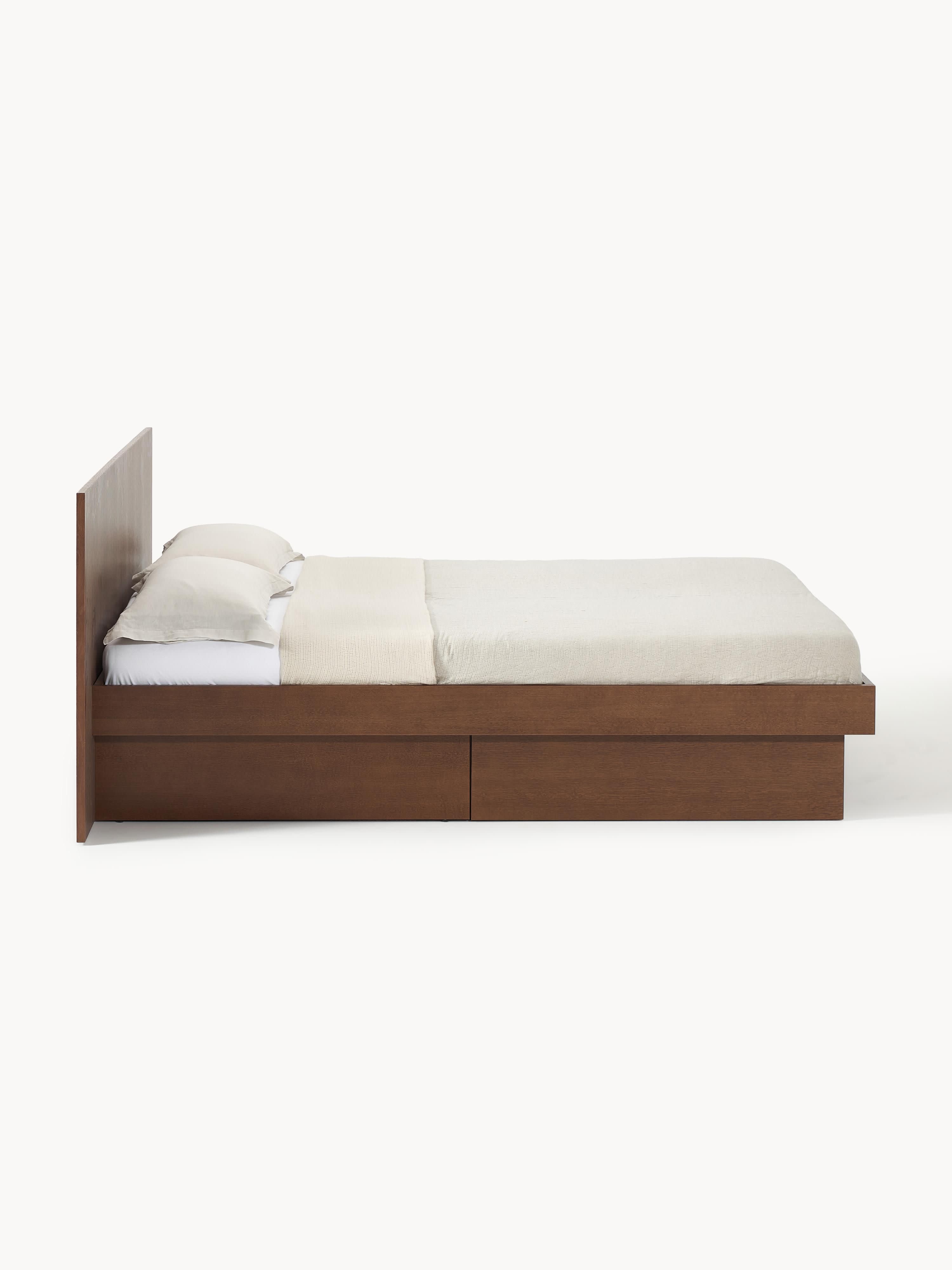 Houten bed Sato met lades en hoofdeinde