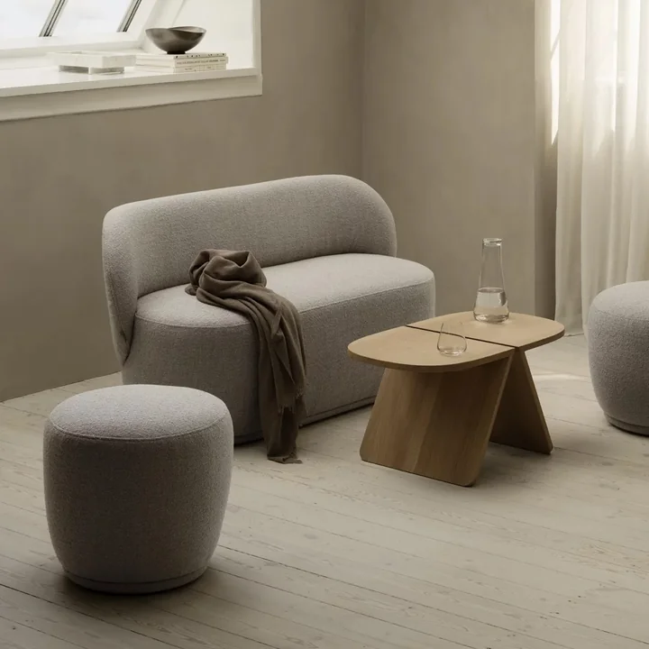 Blomus - Kuon Pouf, H 45 cm, Ø 48 cm, taupe