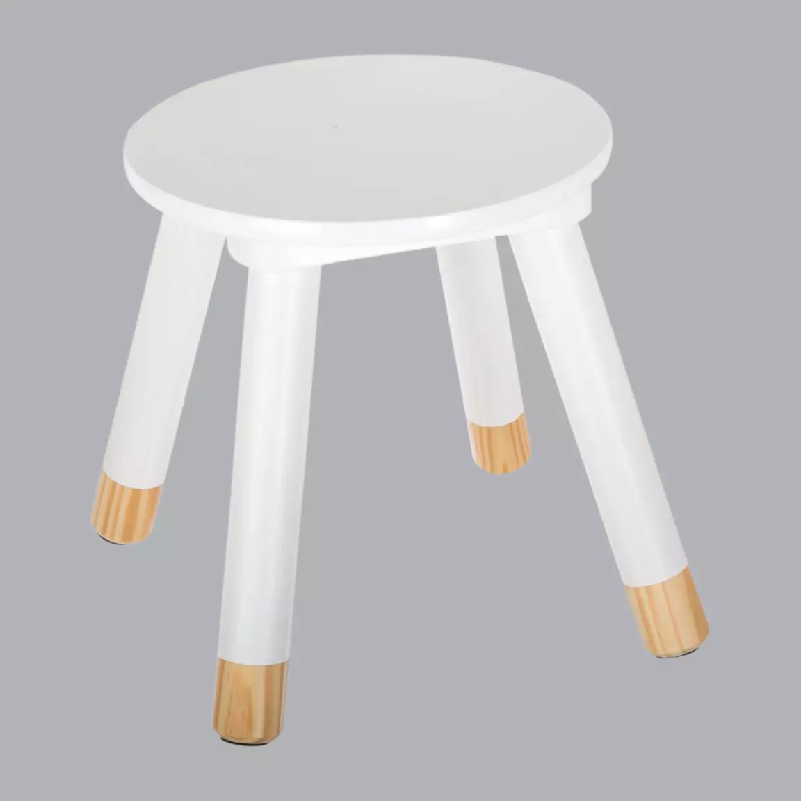 Tabouret enfant bois (H24 cm) Douceur Blanc