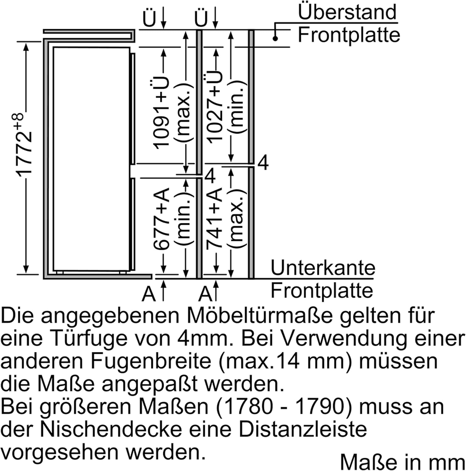 Bosch KIV34V21FF Réfrigérateur Combiné intégrable 275 L Classe: A+ [Classe énergétique G]