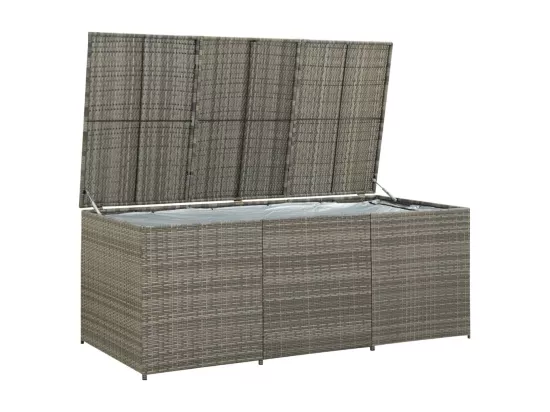 Prolenta Premium - Boîte de rangement de jardin résine tressée 180x90x70 cm gris