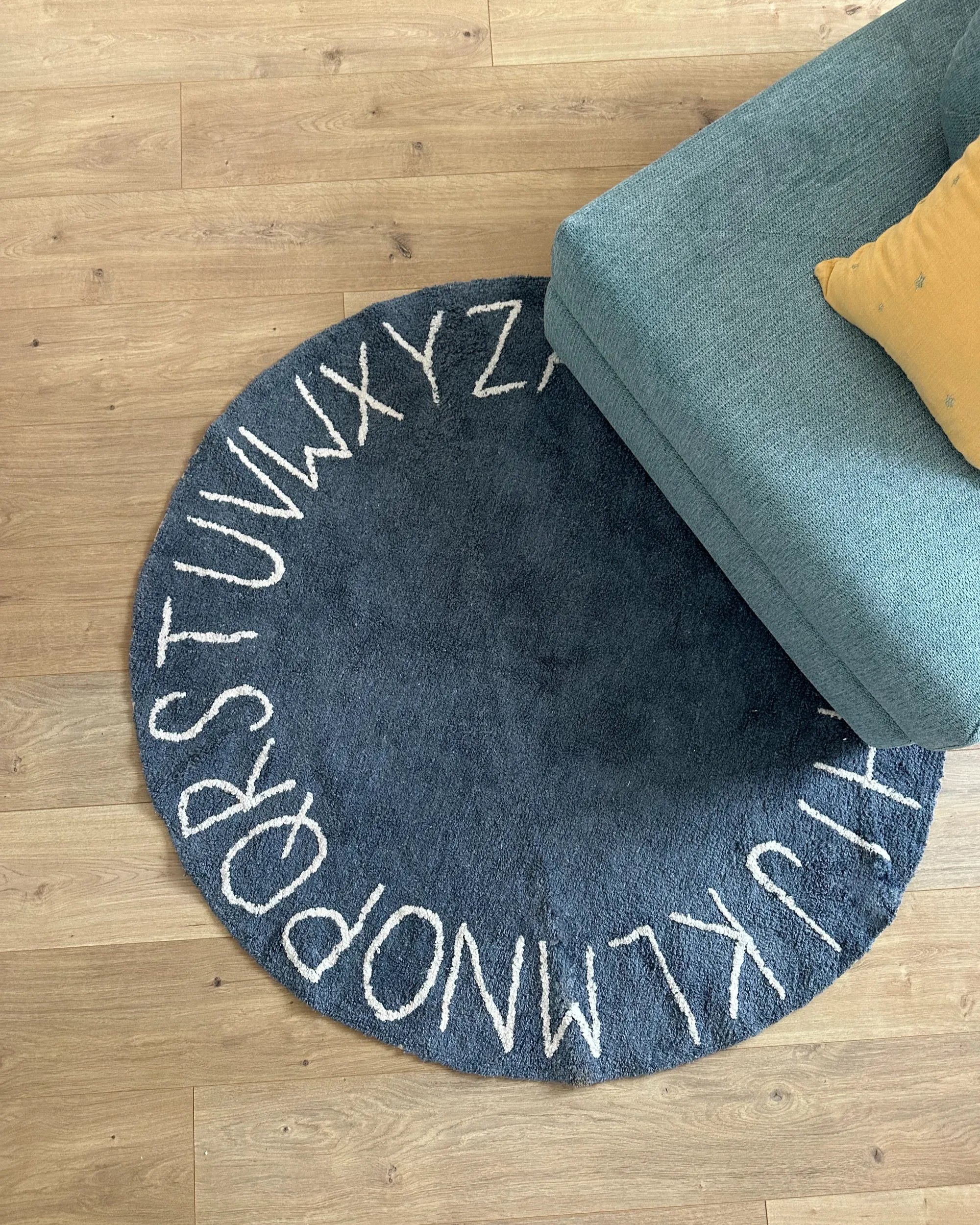 Kindervloerkleed VURGUN Donkerblauw ø 120 cm Katoen