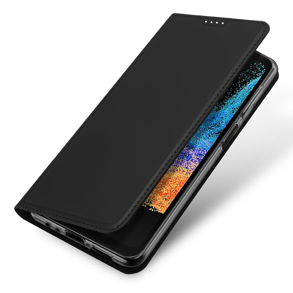 Samsung Galaxy XCover7 Pro Flip Wallet Cover Leder Tasche - Schwarz