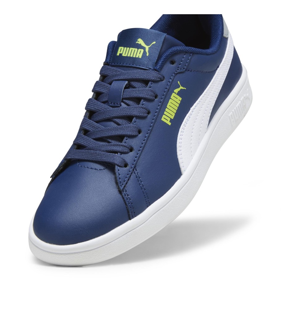 Tênis Puma Smash 3.0 de couro azul-marinho