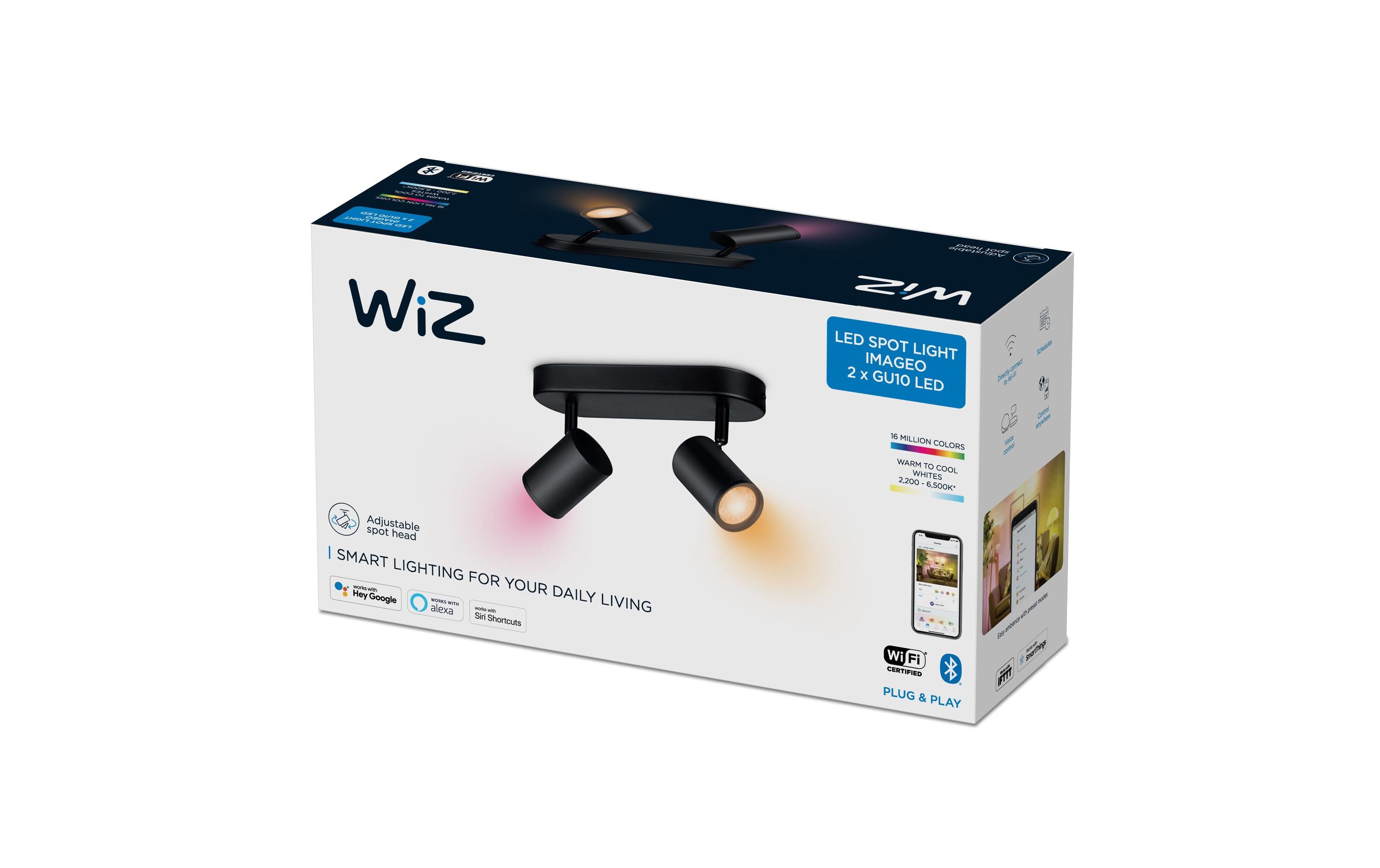IMAGEO 2er Spot Tunable White & Color Deckenleuchte SchwarzSmartes Leuchtmittel, steuerbar über Bluetooth, Matter, WLAN