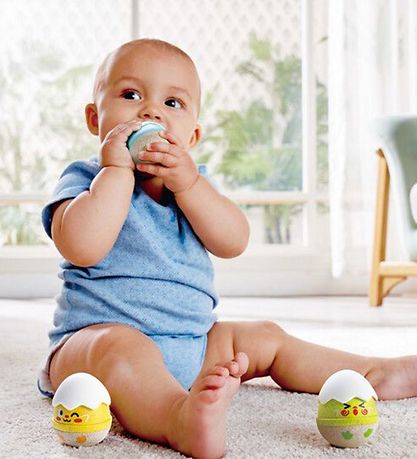 Hape Rasle?g - 3-pak - Happy Hatching WobBlå Rattles