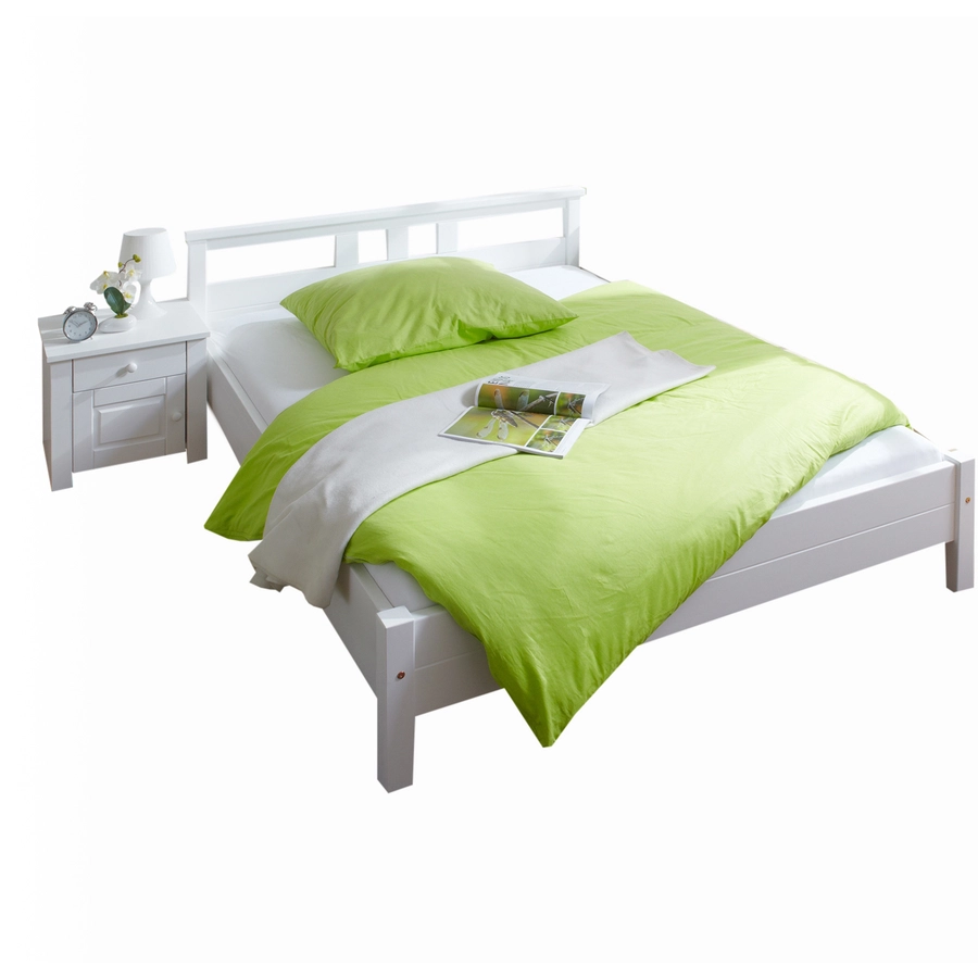 TICAA Einzelbett und Doppelbett Merci Kiefer Weiß Weiß