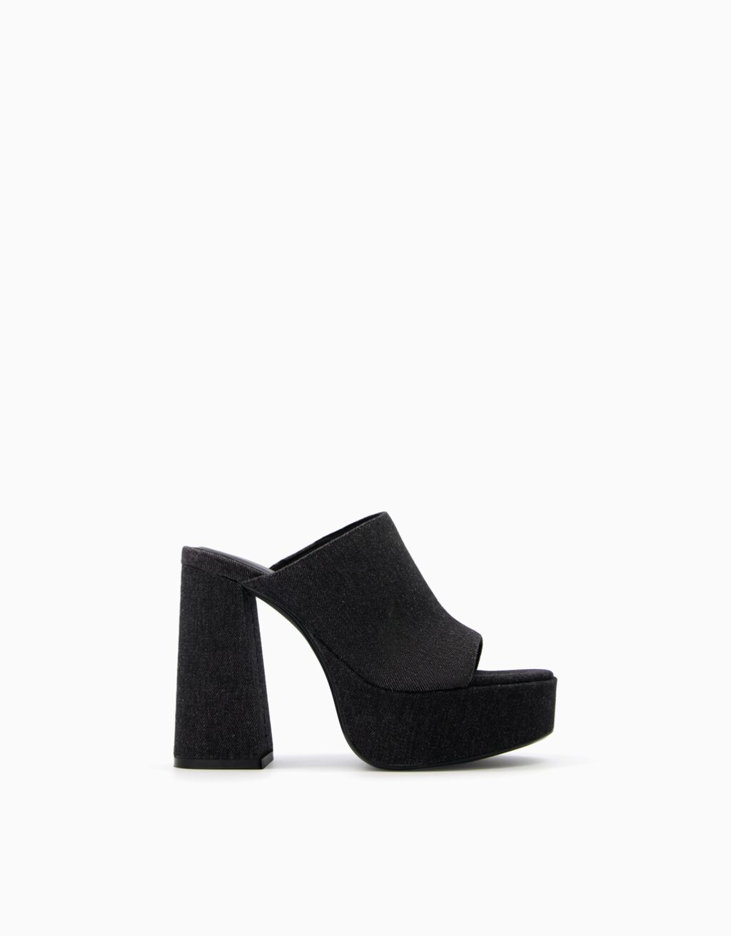mules de plataforma em jeans