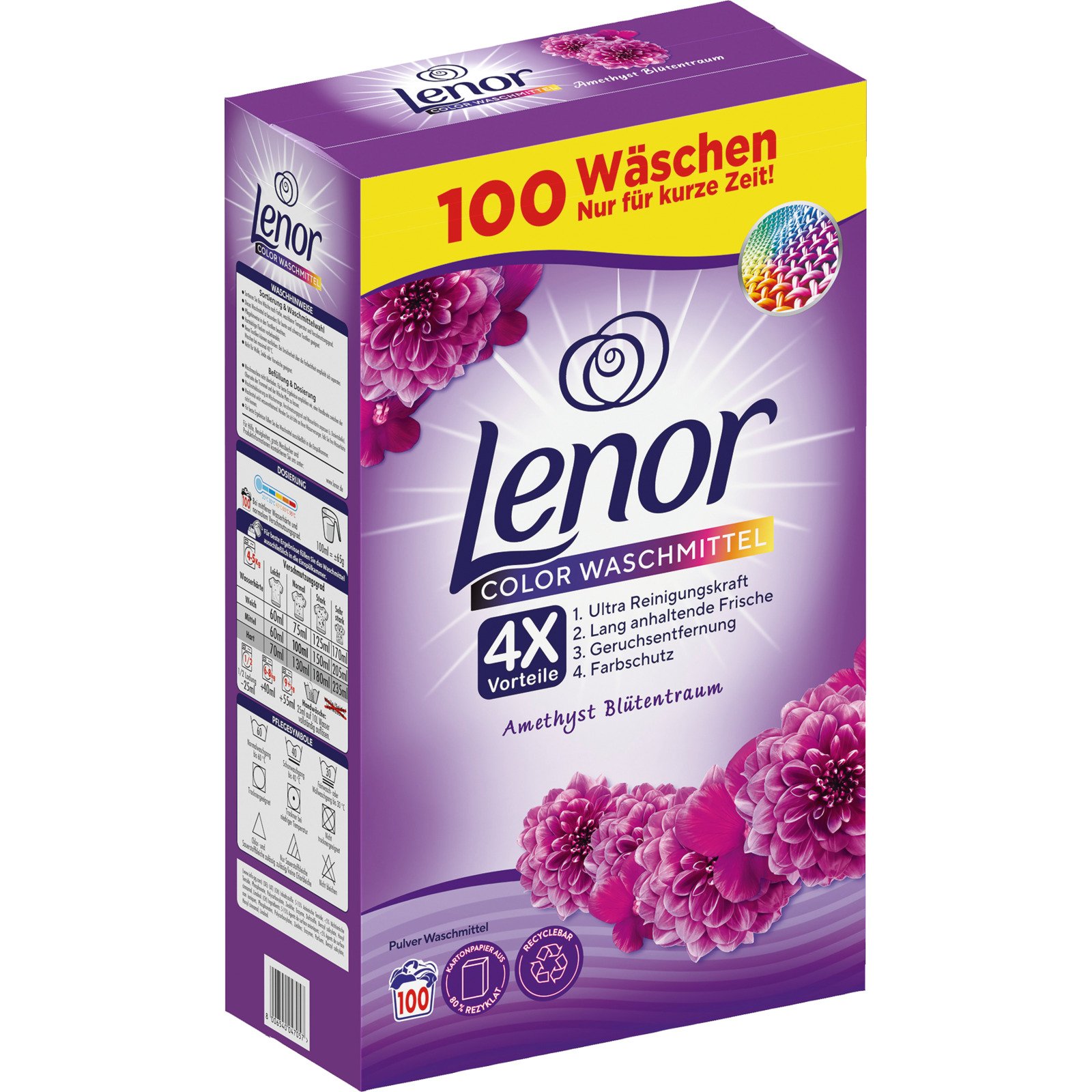 Lenor Waschmittel Pulver 2in1 Color Amethyst Blütentraum 100 WG