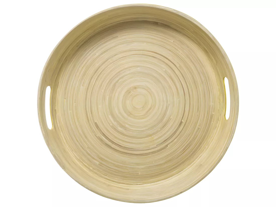 Plateau en Bambou D 42 cm Jaune moutarde