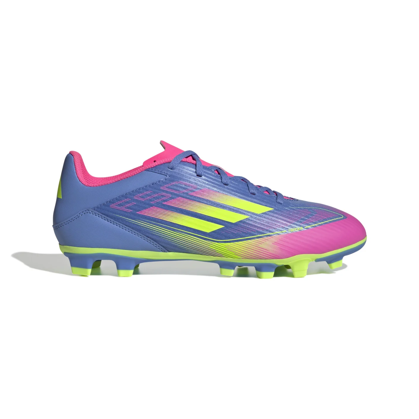 Adidas F50 Club Gras / Kunstgras Voetbalschoenen (MG) Blauw Neongeel Roze