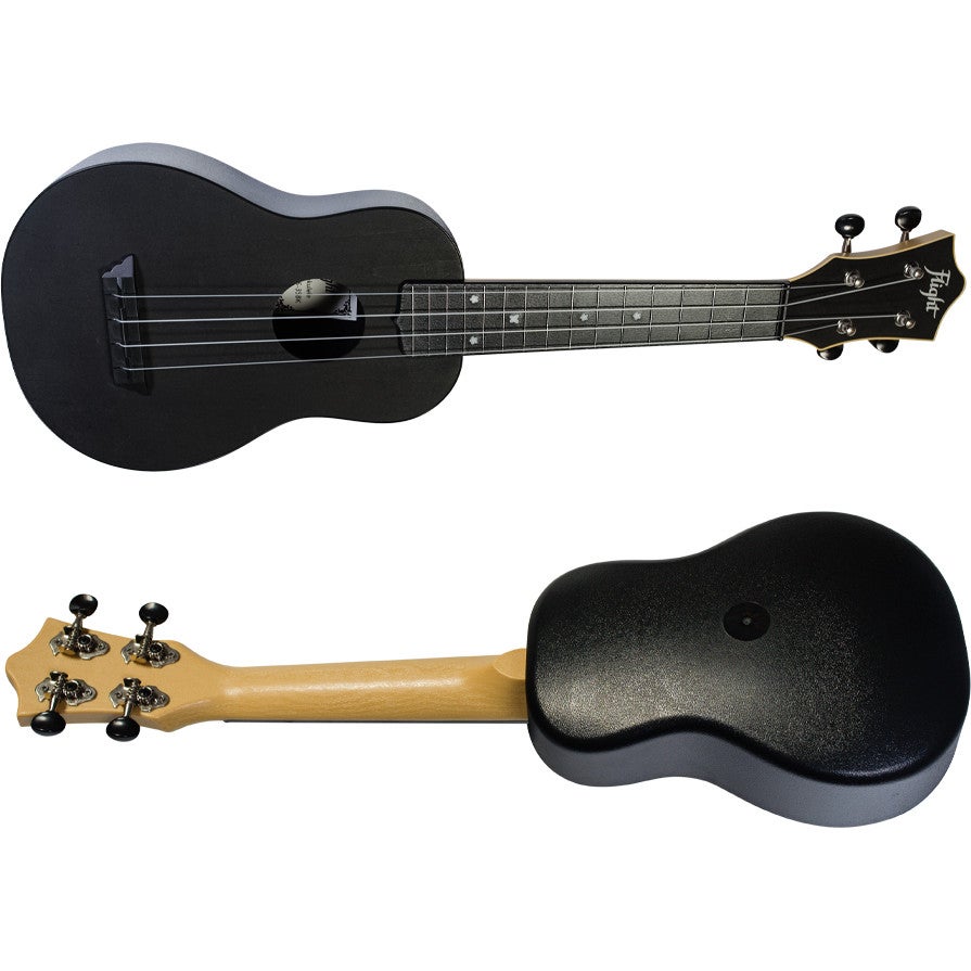 Flight Travel Series TUS35 Black sopraan ukelele met gigbag