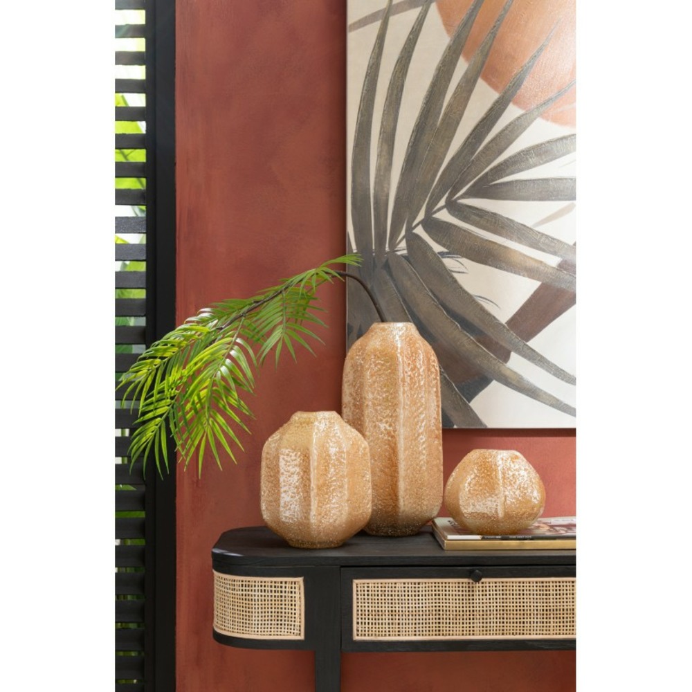Vase en verre orange 18x18x14 cm